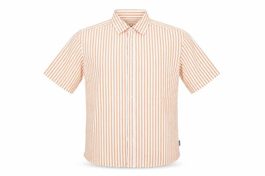 Only & Sons Mens White Orange Stripe Short Sleeve Regular Fit Shirt L