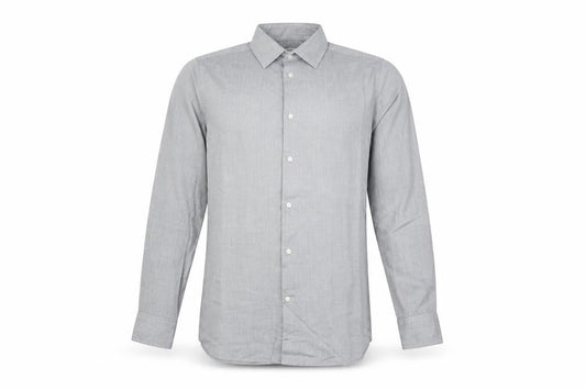 Next Men’s Grey Slim Fit Long Sleeve Button-Up Shirt 15.5in Collar