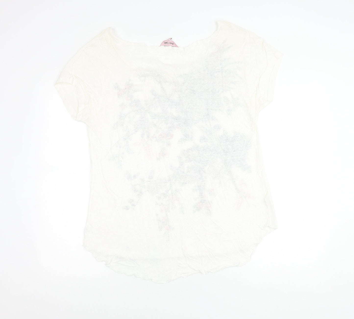 Phase Eight Womens White Floral Scoop Neck T-Shirt Size 14