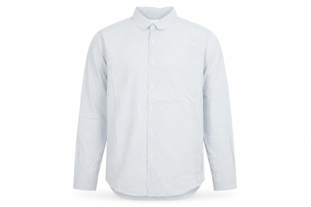 Zara Men Blue Striped Regular Fit Cotton Long Sleeve Shirt L 42