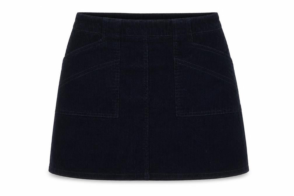 BDG Women's Blue Corduroy Mini Skirt Size S Zip Pockets