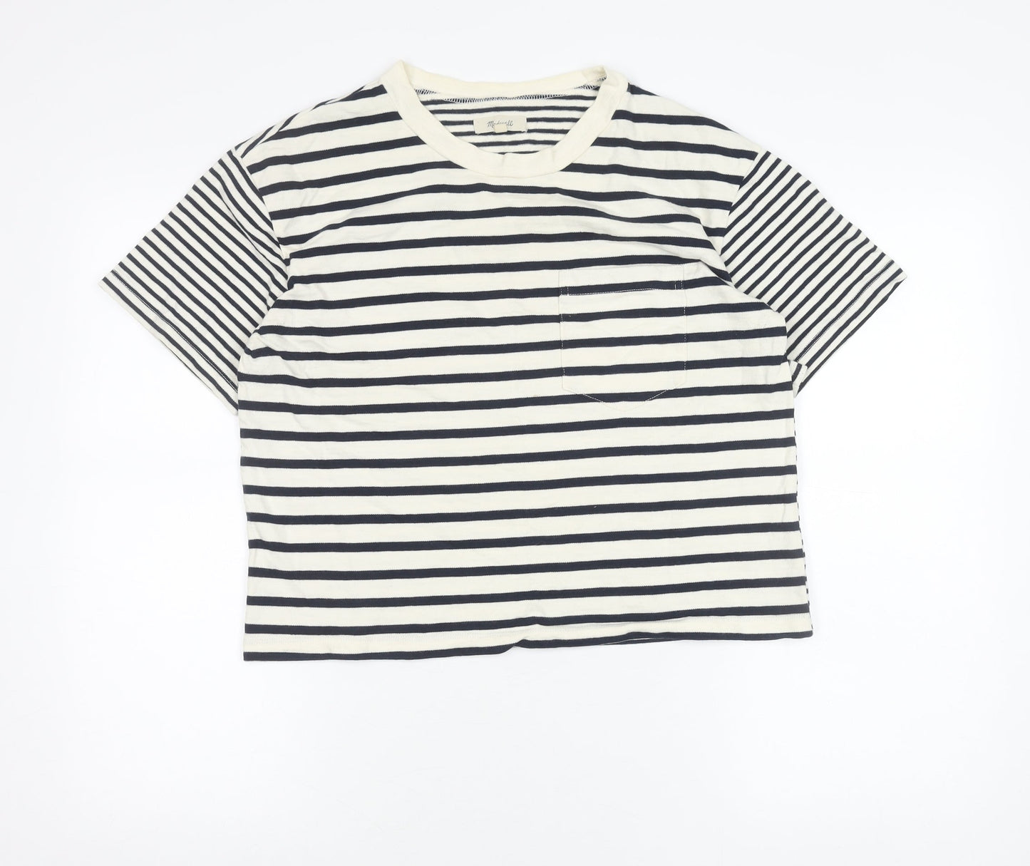 Madewell Womens Striped Cotton T-Shirt Medium Short Sleeve Casual Top