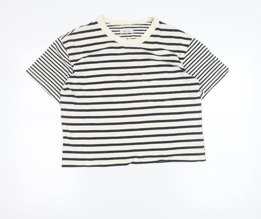 Madewell Womens Striped Cotton T-Shirt Medium Short Sleeve Casual Top