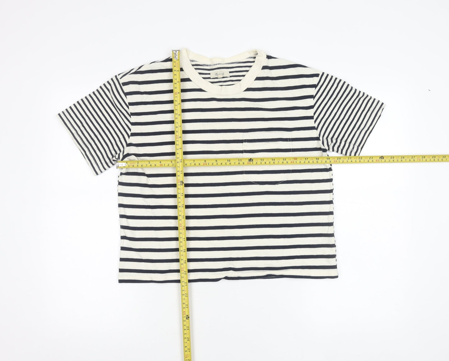 Madewell Womens Striped Cotton T-Shirt Medium Short Sleeve Casual Top