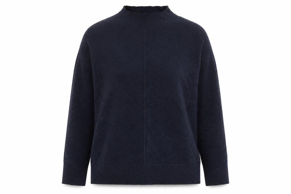 Marks & Spencer Womens Blue L Pullover Mock Neck Jumper Acrylic