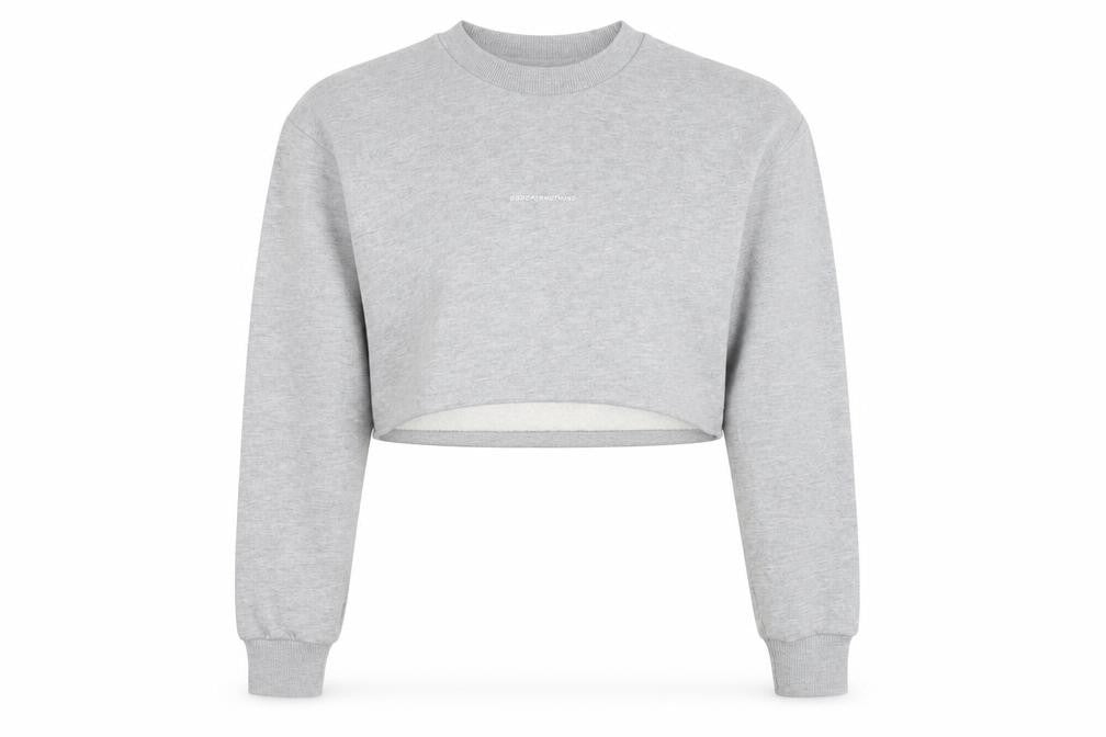 Good For Nothing Womens Grey Cotton Cropped Sweatshirt Size S