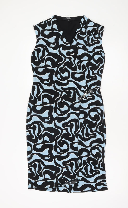 Star by Julien Macdonald Women’s Blue Black Sheath Dress Size 12
