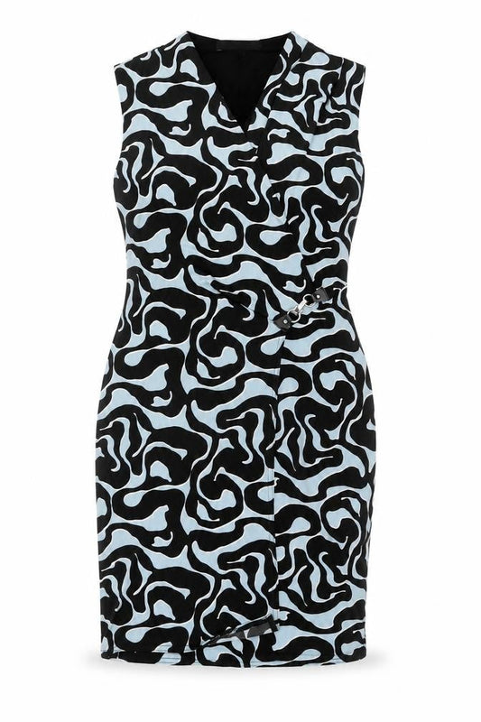 Star by Julien Macdonald Women’s Blue Black Sheath Dress Size 12
