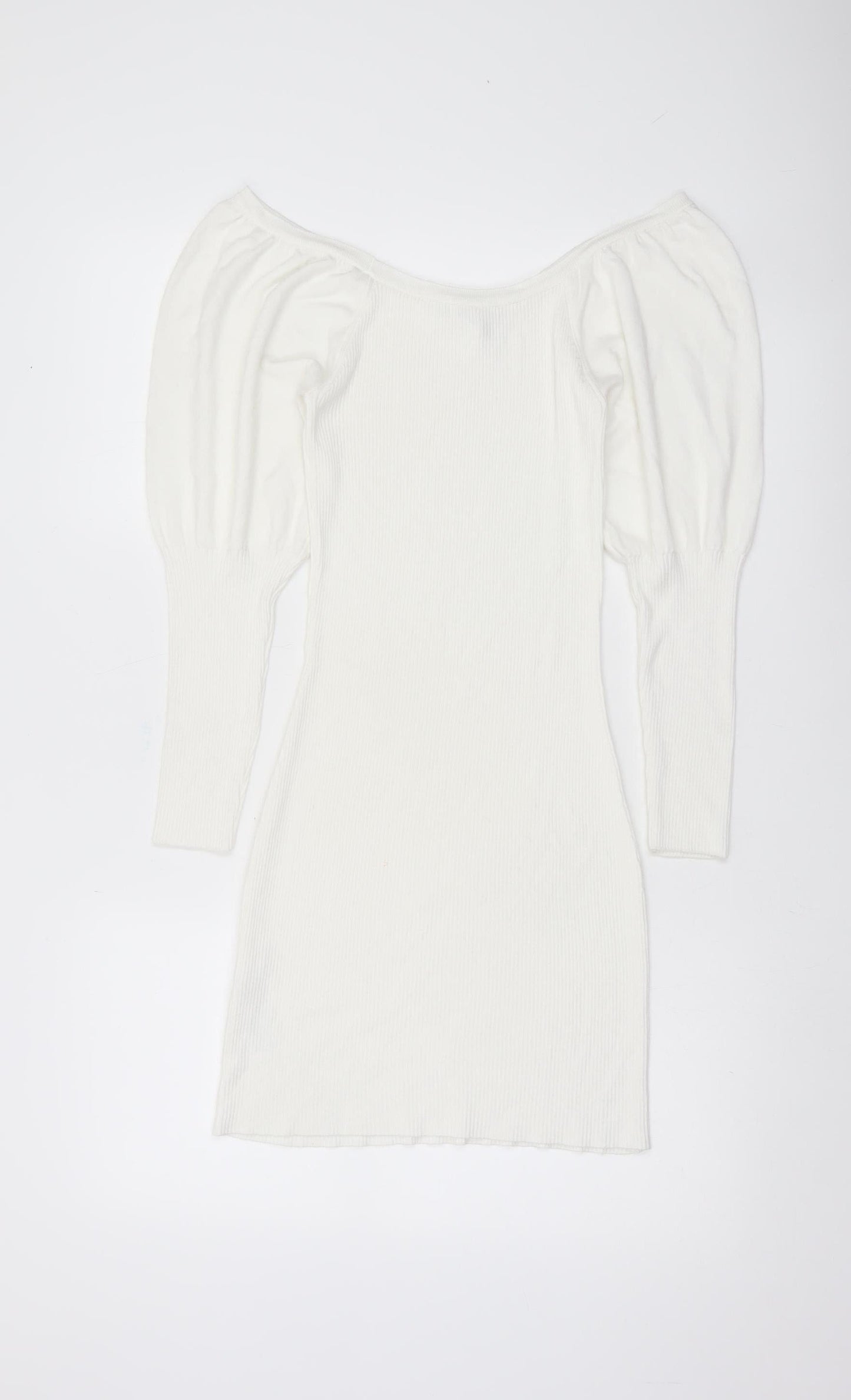 ASOS Women’s White Bodycon Puff Sleeve Mini Dress Size 8