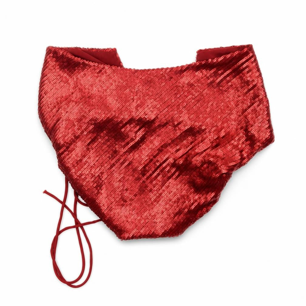 Zara Womens Red Sequin Camisole Top Size S Spaghetti Strap Party