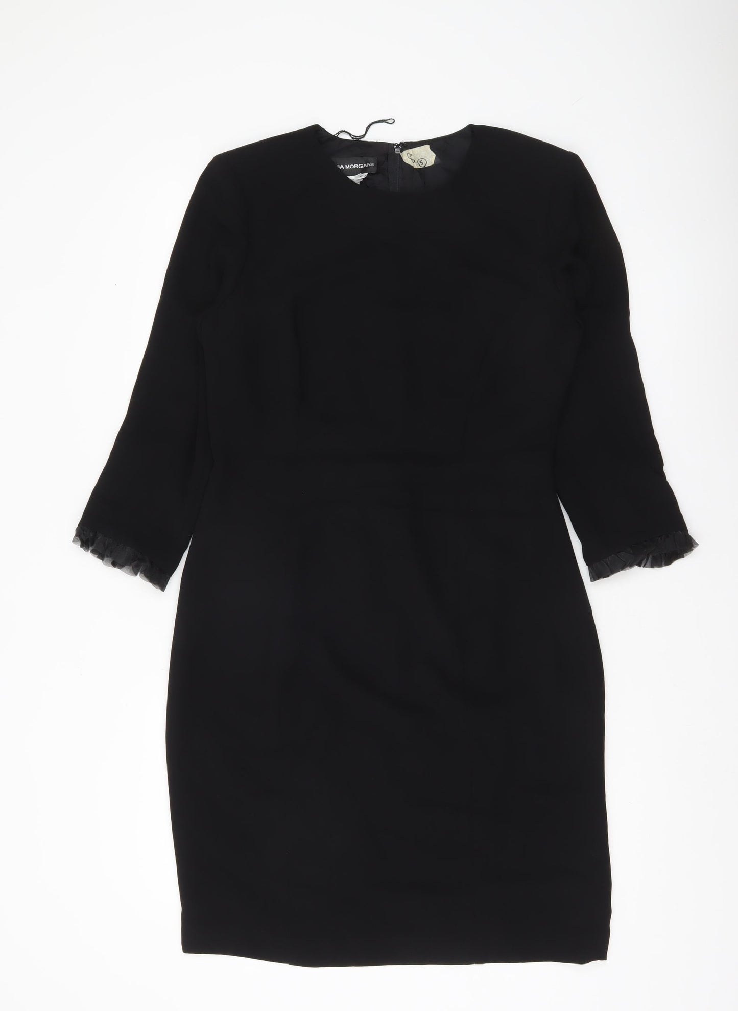 Donna Morgan Women’s Black Sheath Dress Size 8 Knee Length 3/4 Sleeve
