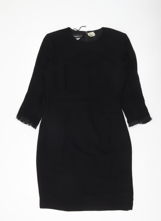 Donna Morgan Women’s Black Sheath Dress Size 8 Knee Length 3/4 Sleeve