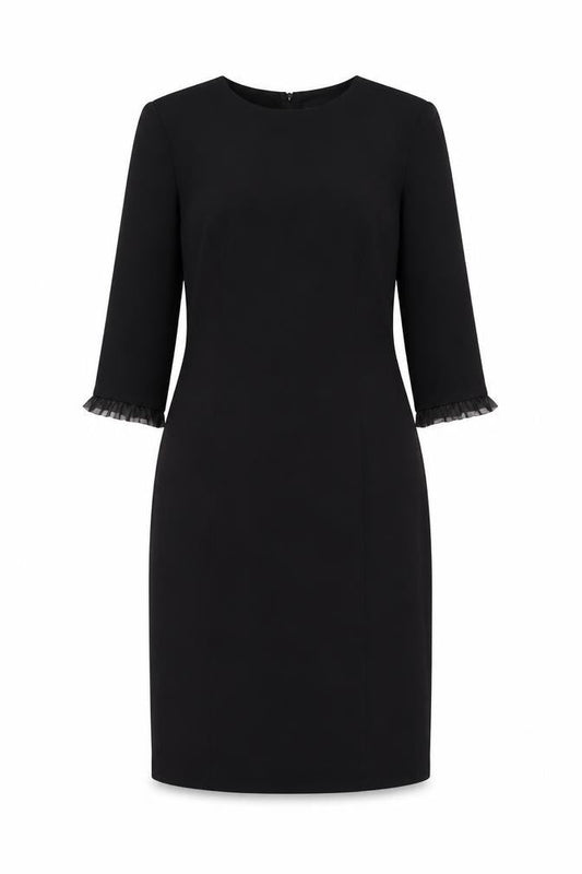 Donna Morgan Women’s Black Sheath Dress Size 8 Knee Length 3/4 Sleeve