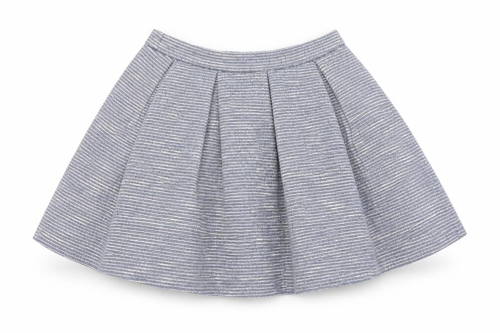 New Look Women’s Blue Tweed A-Line Mini Skirt S Lined Zip