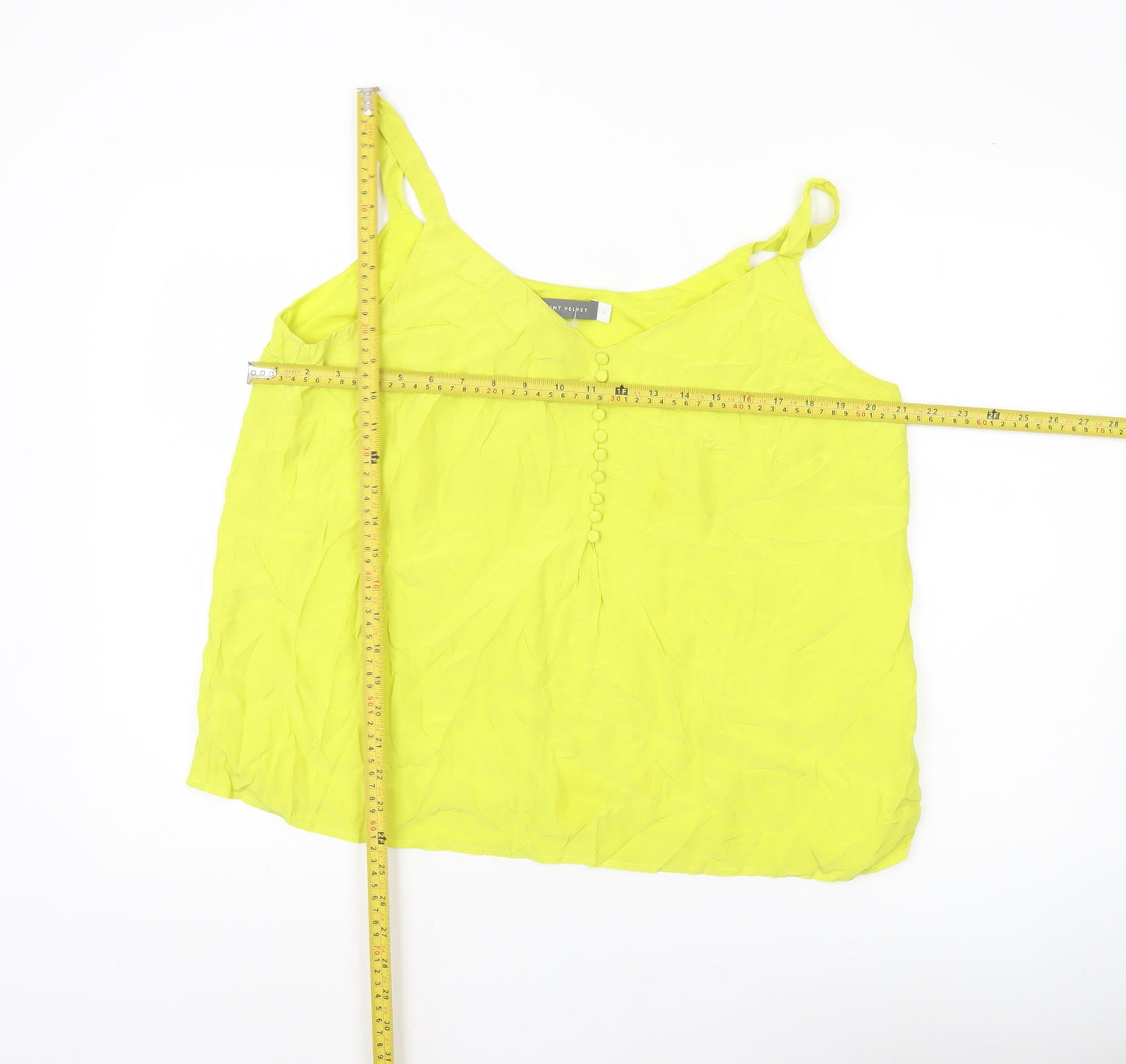 Mint Velvet Women’s Yellow Viscose Camisole Tank Top Size 16