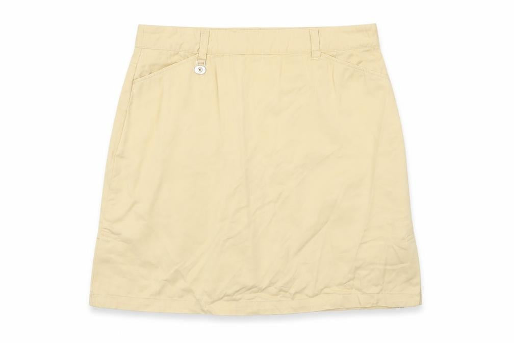 Daily Women Beige Cotton Knee Length Skirt Size M
