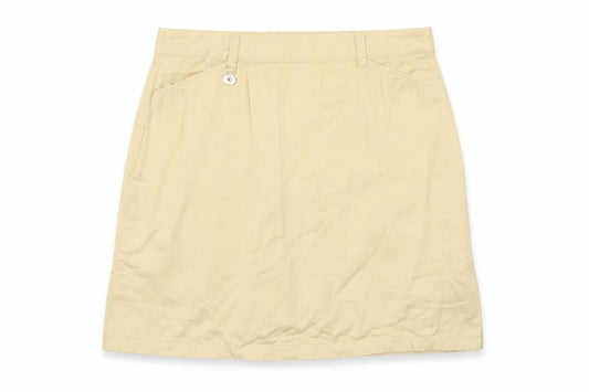Daily Women Beige Cotton Knee Length Skirt Size M