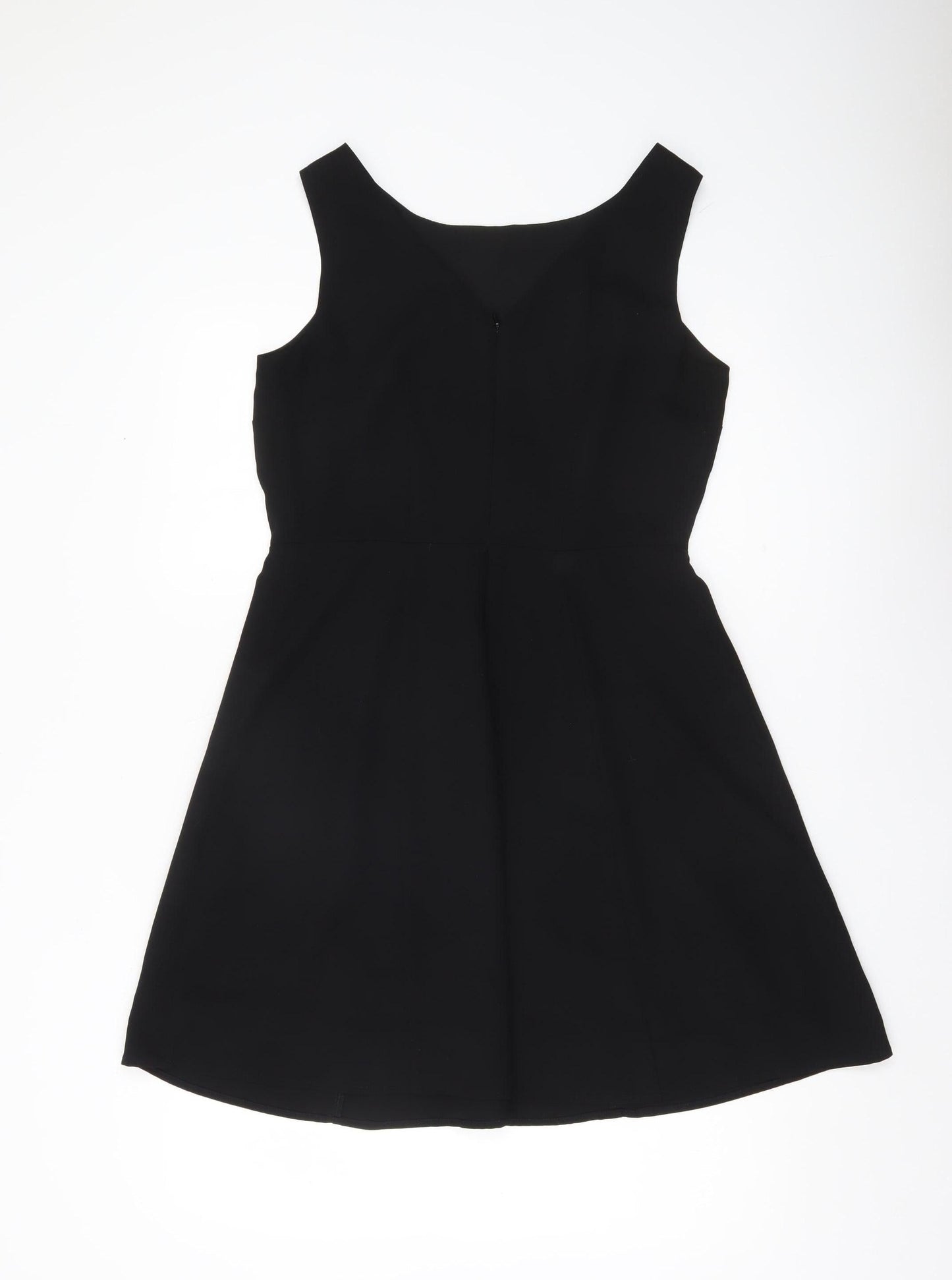 Papaya Women’s Black Beaded Sleeveless A-Line Party Dress Size 12