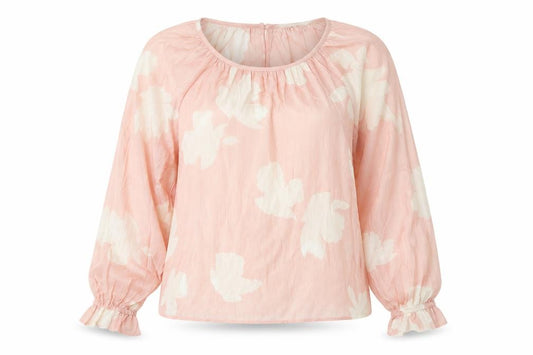 Marks and Spencer Womens Pink Floral Blouse Size 10 Long Sleeve Tunic