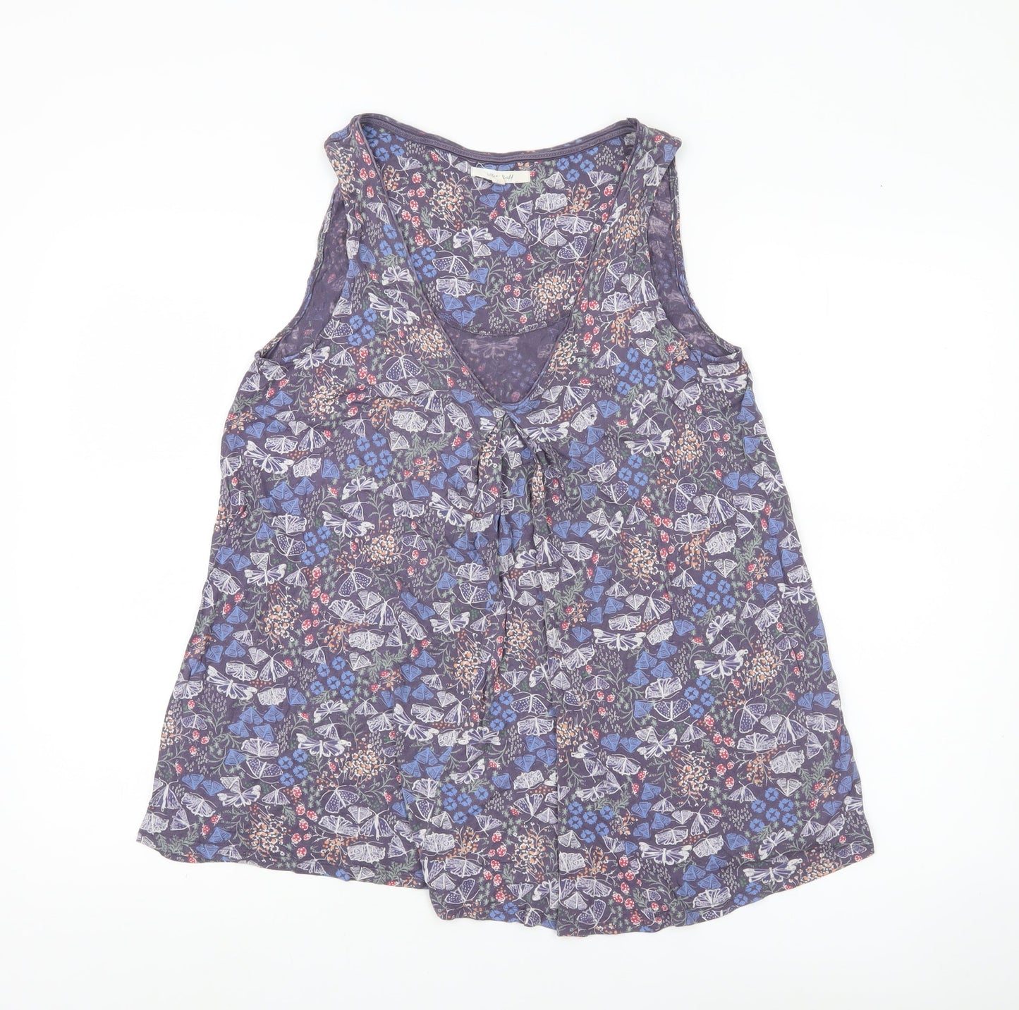 White Stuff Women’s Multicoloured Floral Butterfly Viscose Tunic Tank Top Size 12