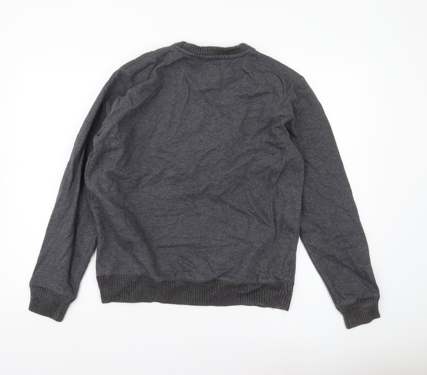 Common People Men’s Grey Pullover Sweatshirt M Cable Knit Panel