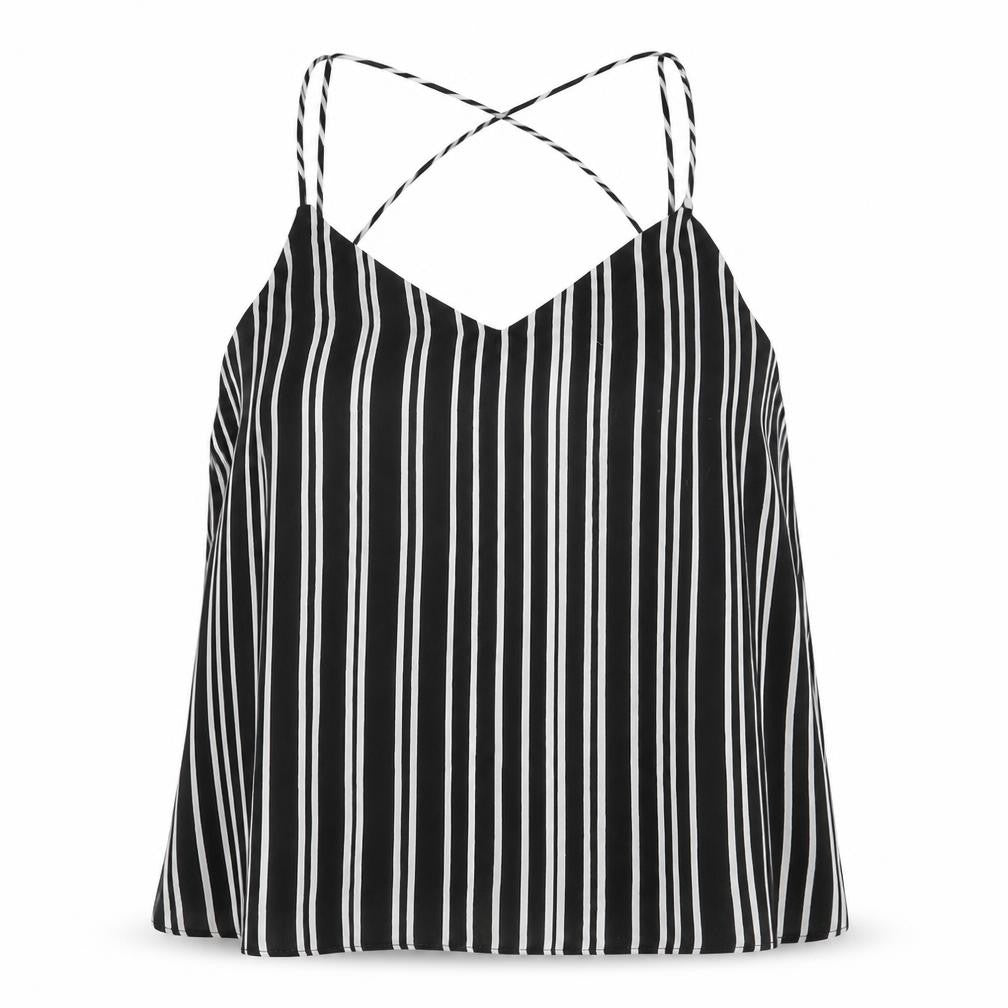 H&M Womens Black Striped Camisole Tank Top Size 12