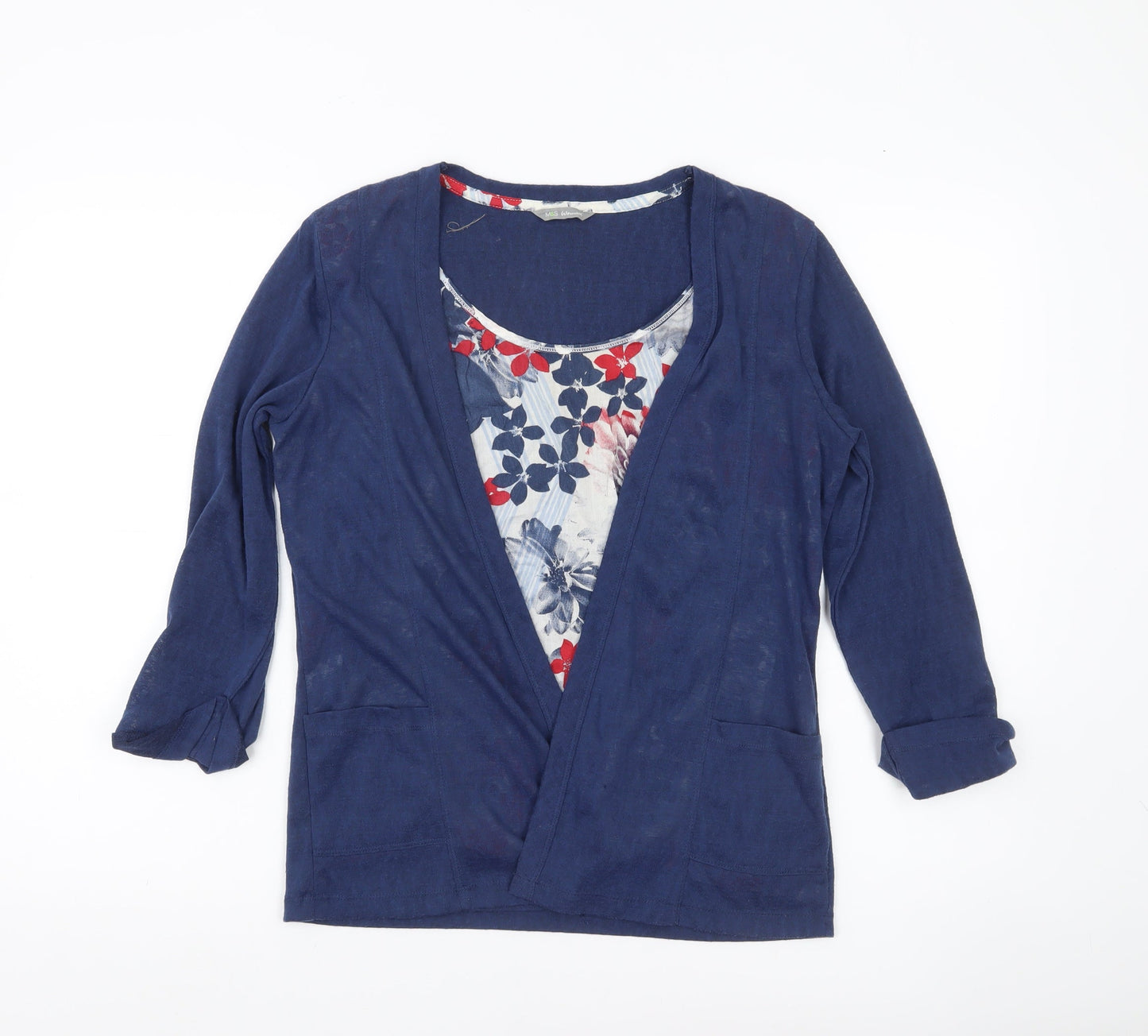Marks and Spencer Women’s Blue Size 10 Cotton Tunic Blouse