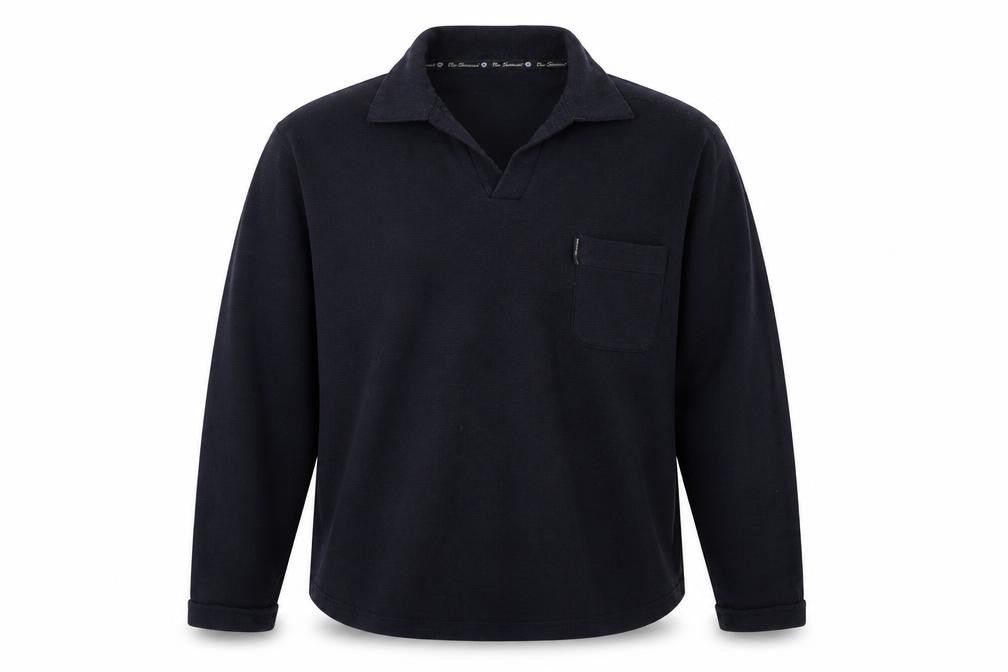 Ben Sherman Men’s Blue Collared Pullover Knit Jumper Size M