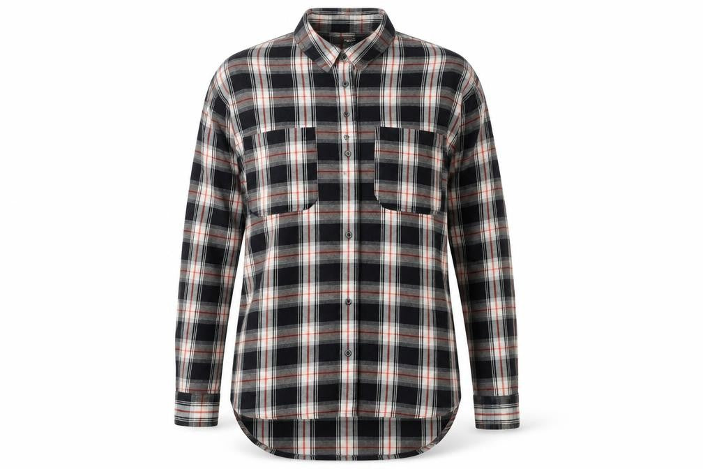 Next Womens Black Plaid Flannel Button-Up Shirt Size 10