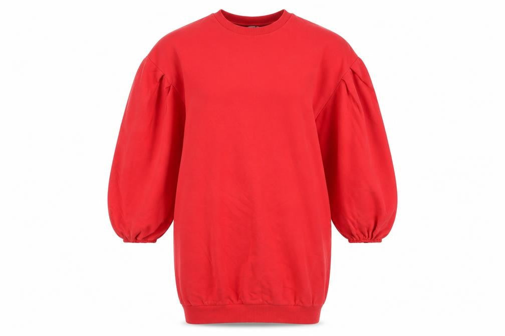 ASOS Womens Red Shift Balloon Sleeve Dress Size 8 Crew Neck
