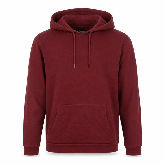 Front view of ASOS Men’s Red Pullover Hoodie Small Regular Fit Long Sleeve