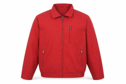 Frank Eden Men's Red Size 46 Polyester Zip Casual Jacket