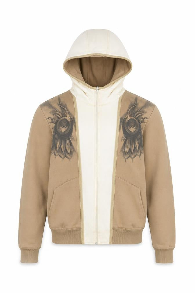Jinx Blizzard Men’s Beige XS Full Zip Graphic Hoodie