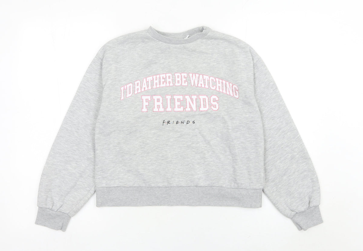 Friends Girls Grey Sweatshirt 12-13Y Graphic Pullover Casual