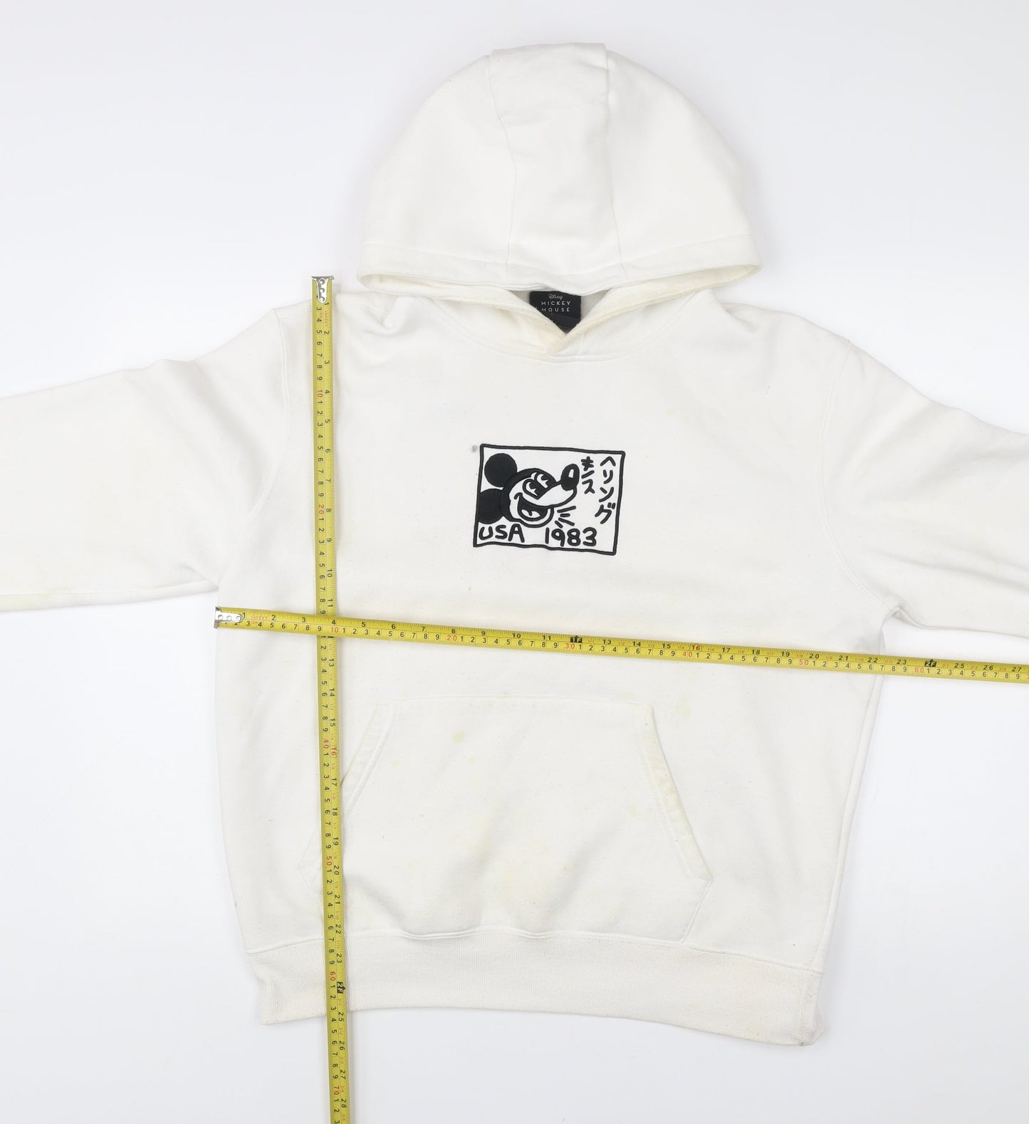 Disney Keith Haring Men’s White Hoodie M Pullover Graphic Print