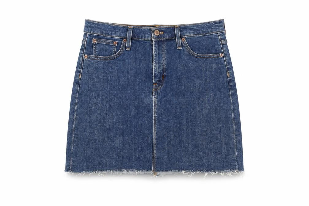 J.Crew Mercantile Women's Blue Denim Skirt Size 10 Straight Pencil