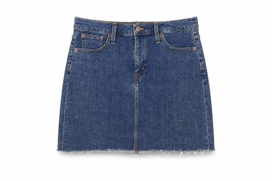 J.Crew Mercantile Women's Blue Denim Skirt Size 10 Straight Pencil