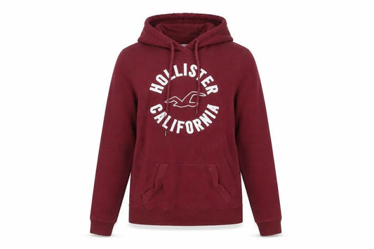 Hollister Women’s Red Pullover Hoodie S Logo Graphic Cotton Blend