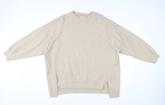 River Island Men’s Beige Relaxed Fit Crew Neck Sweatshirt Size M