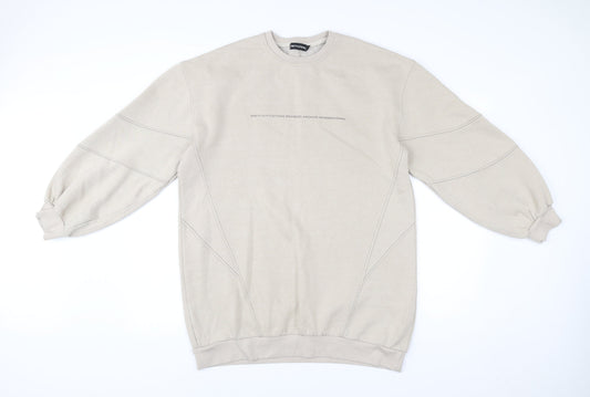 PrettyLittleThing Womens Beige Logo Sweatshirt Size 12 Pullover