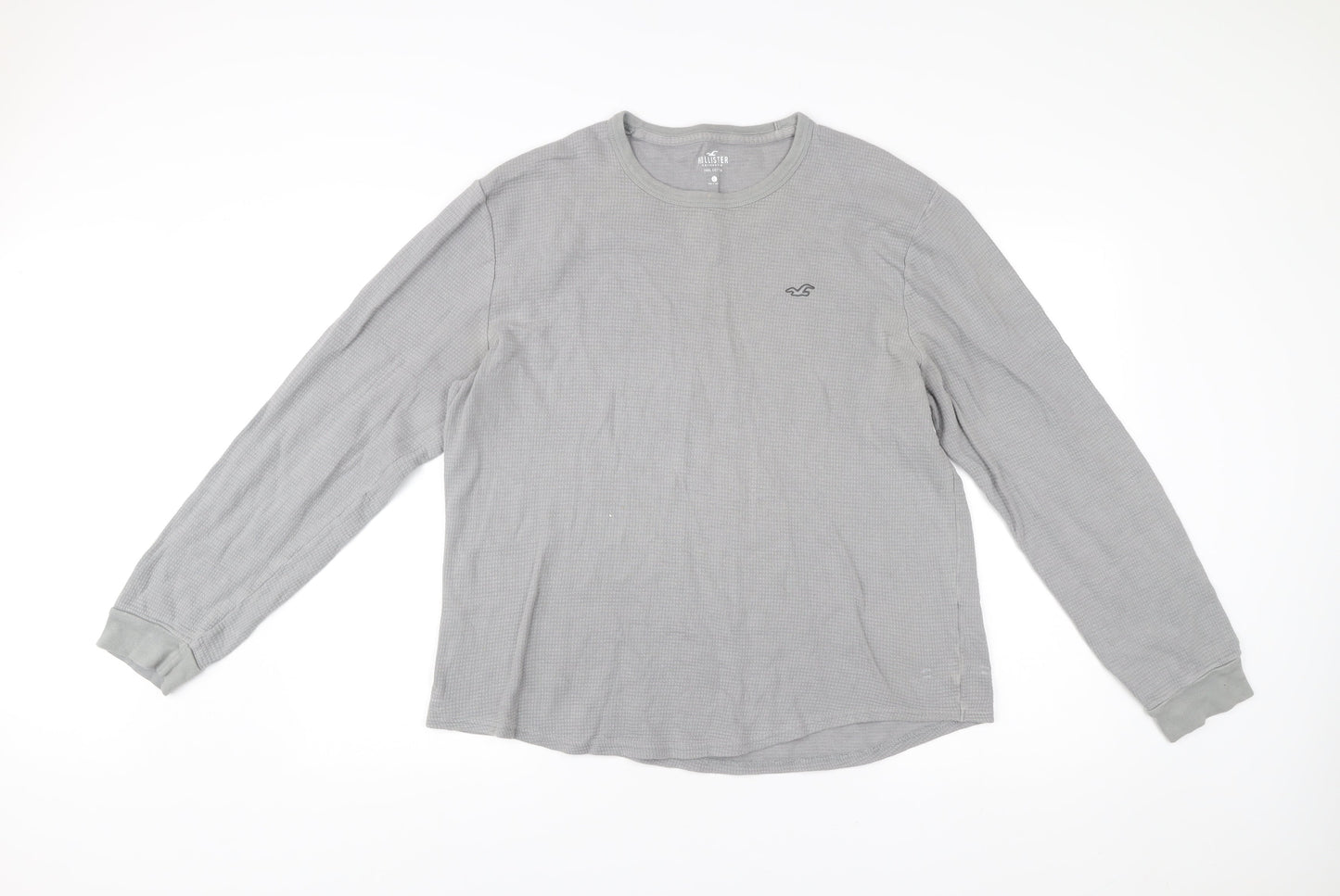 Hollister Men’s Grey Cotton Pullover Sweatshirt L Long Sleeve