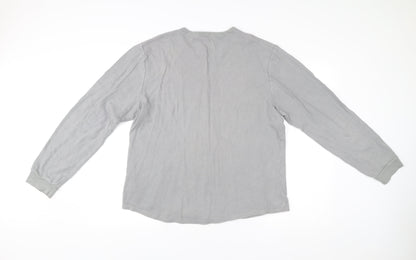 Hollister Men’s Grey Cotton Pullover Sweatshirt L Long Sleeve