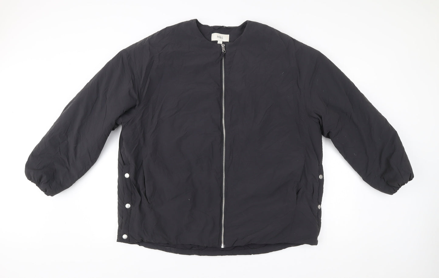 Marks and Spencer Men’s Black L Basic Jacket Full Zip Padded Casual