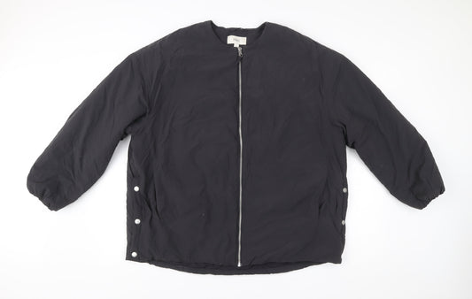 Marks and Spencer Men’s Black L Basic Jacket Full Zip Padded Casual
