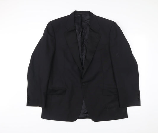 Berwin & Berwin Men’s Black Wool Blazer Jacket 42R Notch Lapel