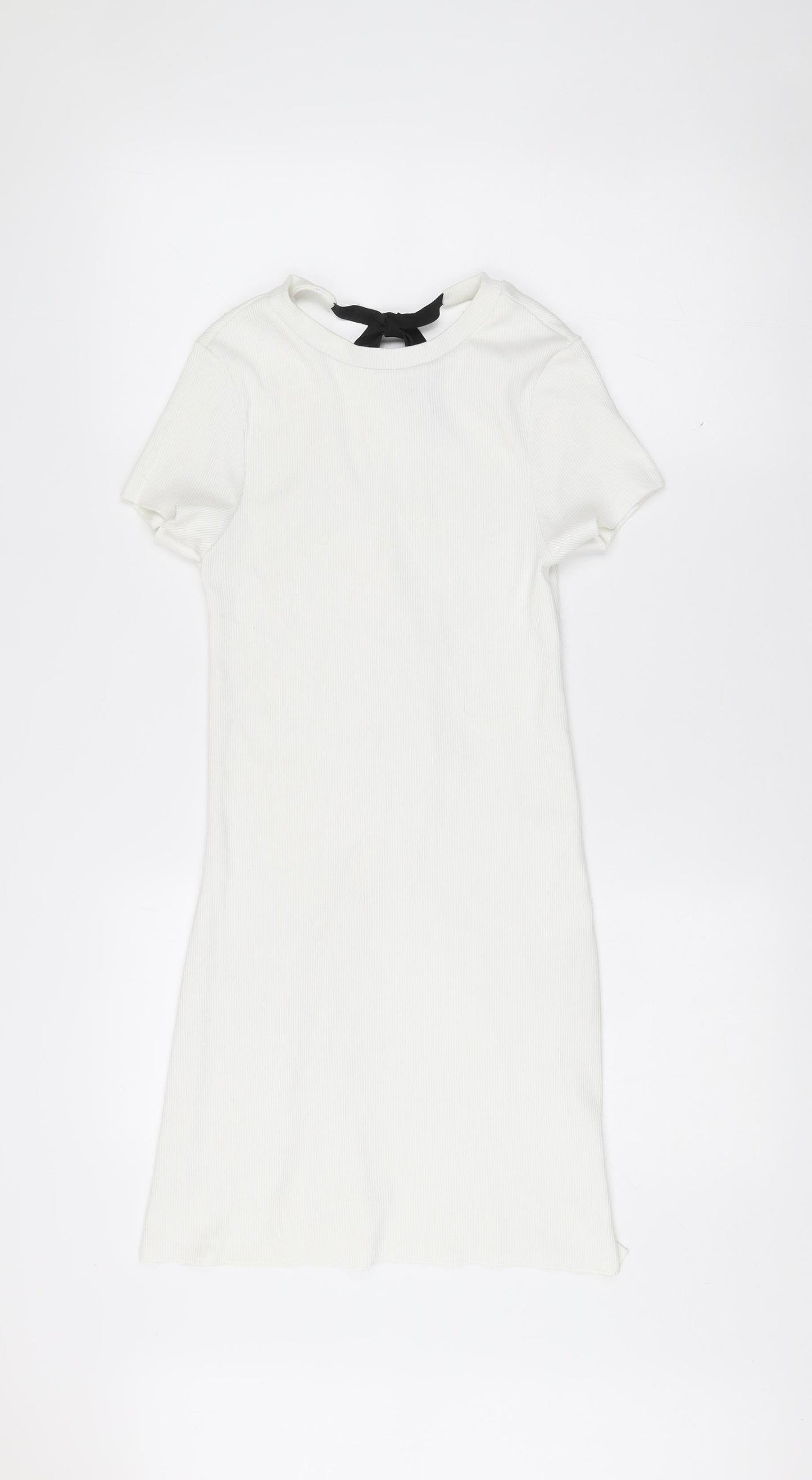 River Island Women’s White Size 8 Cold Shoulder T-Shirt Dress