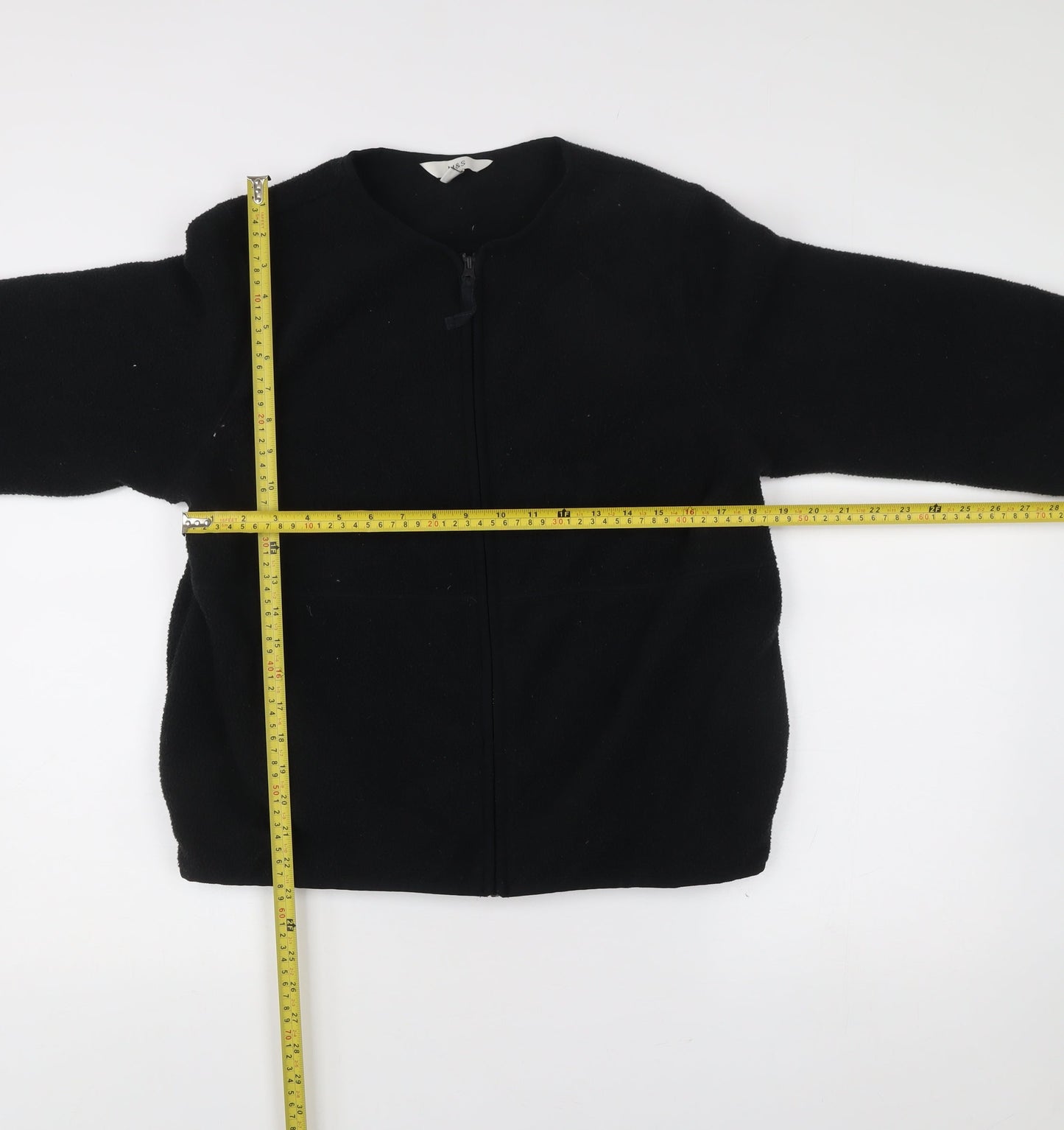 Marks & Spencer Women’s Black M Fleece Zip Jacket Regular Fit