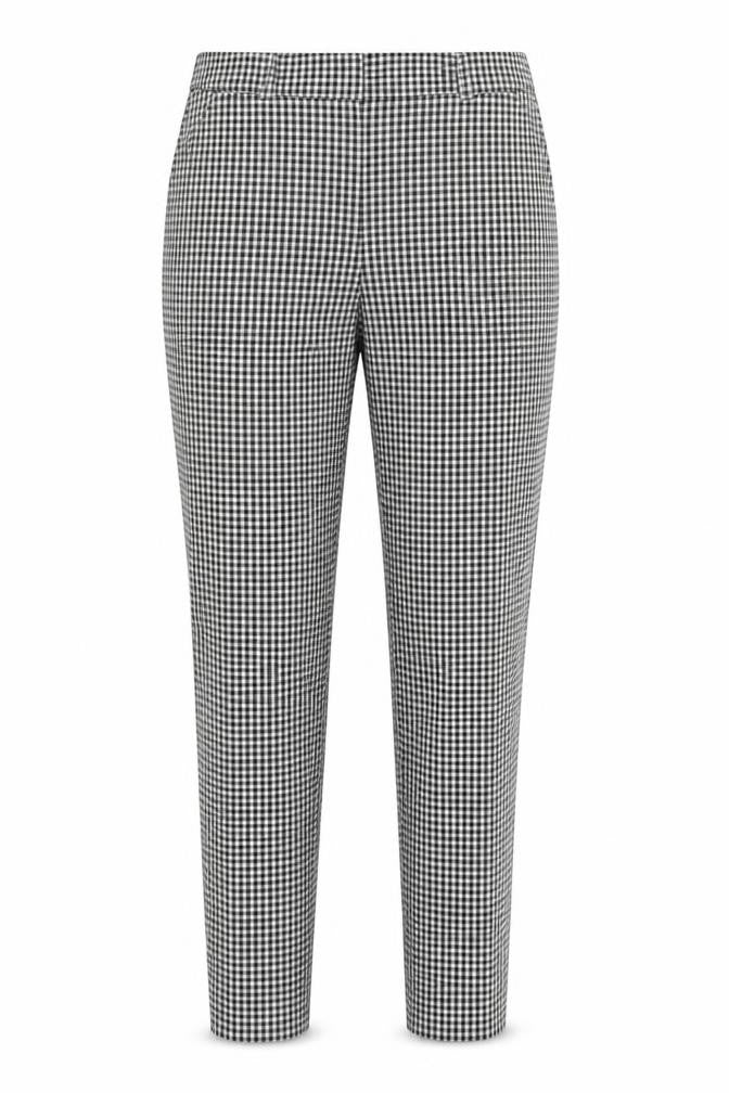 EDC Womens Black Check Slim Trousers Size 10 Regular Cotton Blend