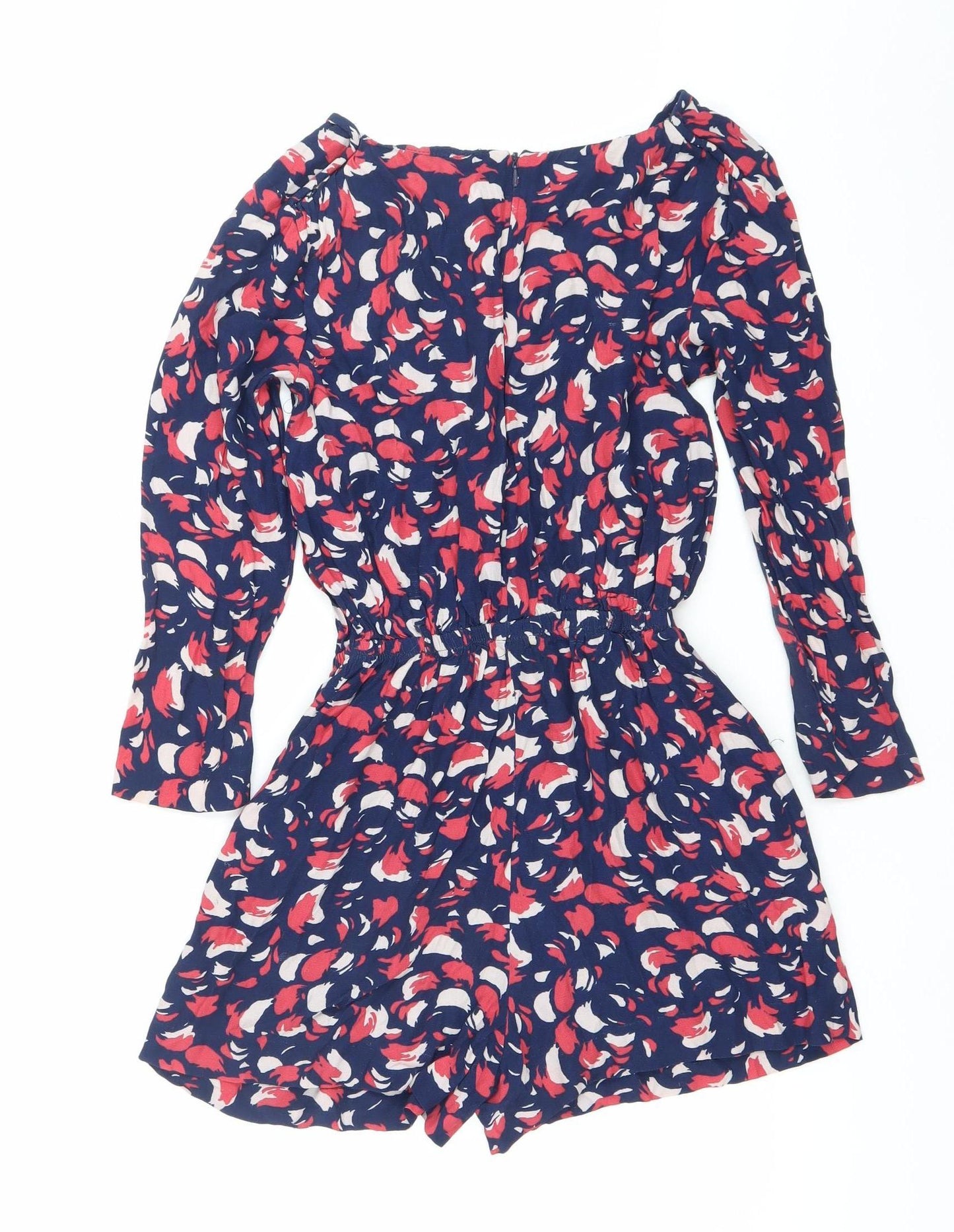 River Island Women’s Multicoloured Floral Ruched Long Sleeve Playsuit Size 8