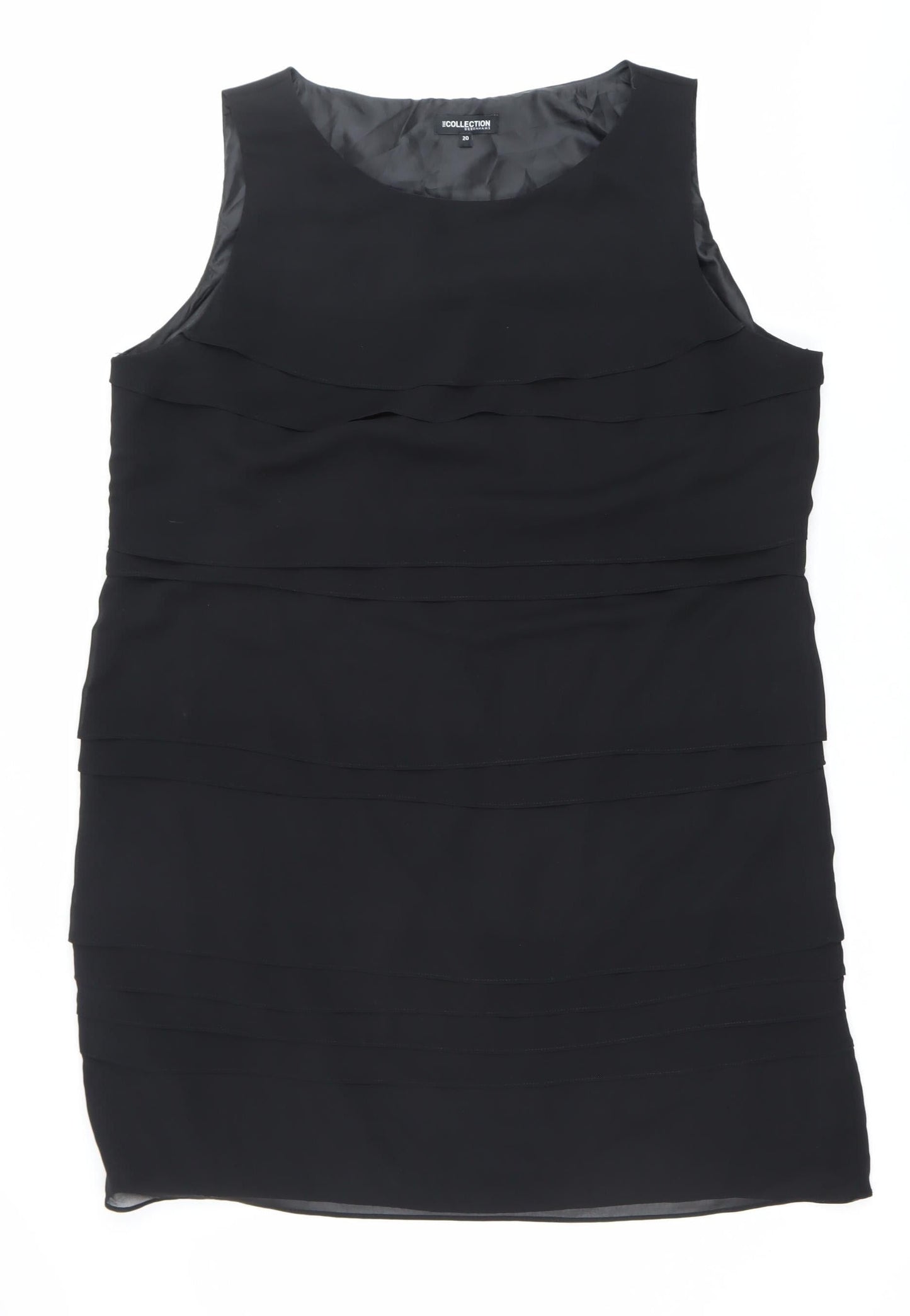 Debenhams Womens Black Size 20 Sleeveless Sheath Dress Classic Knee Length